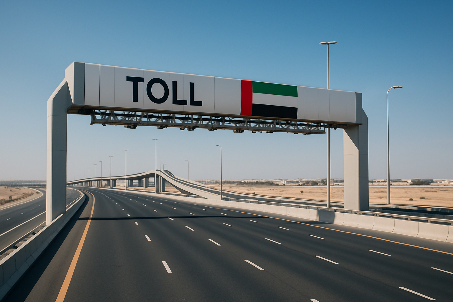 Modern toll road infrastructure in the UAE
